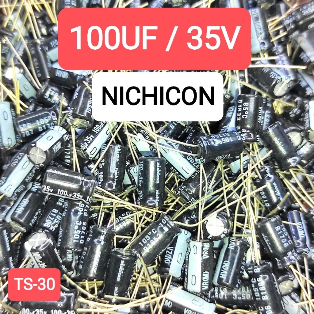 Elco 100uf 35V Original JAPAN Kapasitor 100u 100 uf 35 volt Capacitor Elko 100mfd bukan panasonic fc