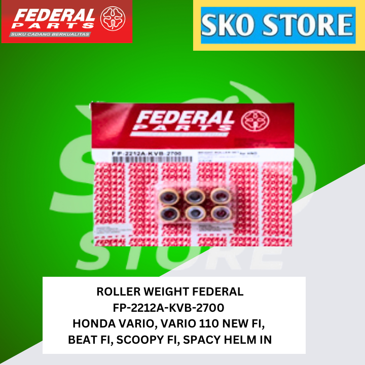 ROLLER (ROLLER SET,WEIGHT) FEDERAL FP-2212A-KVB-2700 HONDA VARIO, VARIO 110 NEW FI, BEAT FI, SCOOPY 