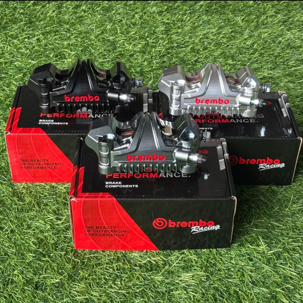 kaliper brembo 4 piston model sirip set Breket ninja dan megapro pict 100 pnp disc 300mm/320mm