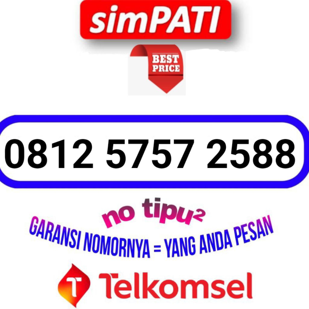 TELKOMSEL SERI ABAB 5757 KEPALA 0812 MUDAH DIHAFAL