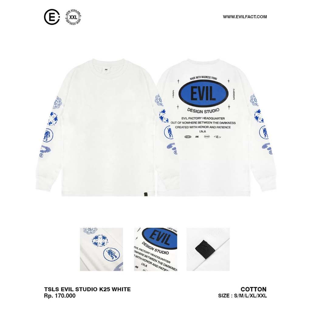 EVIL ARMY T-SHIRT - TSLS EVIL STUDIO K25 WHITE