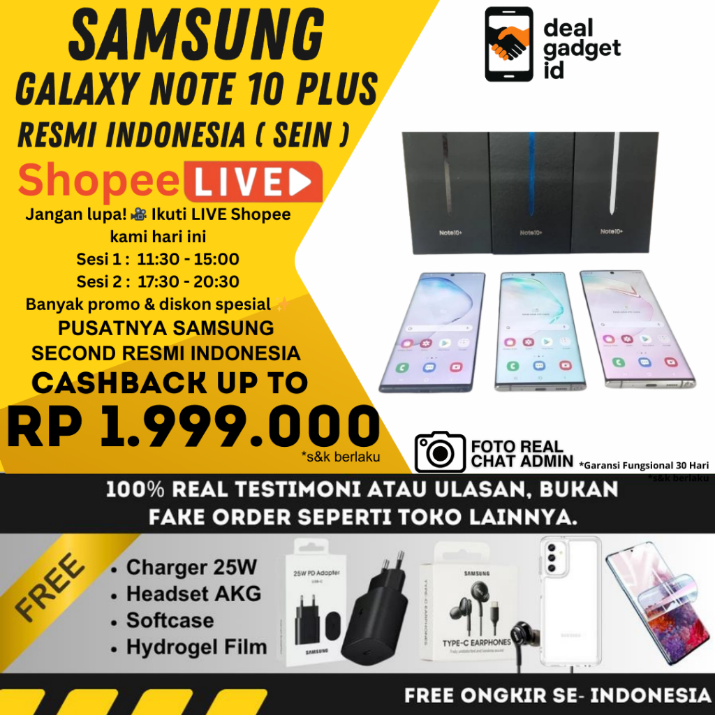 SEIN Samsung Note 10 Plus 4G 512GB 256GB Second Fullset Original