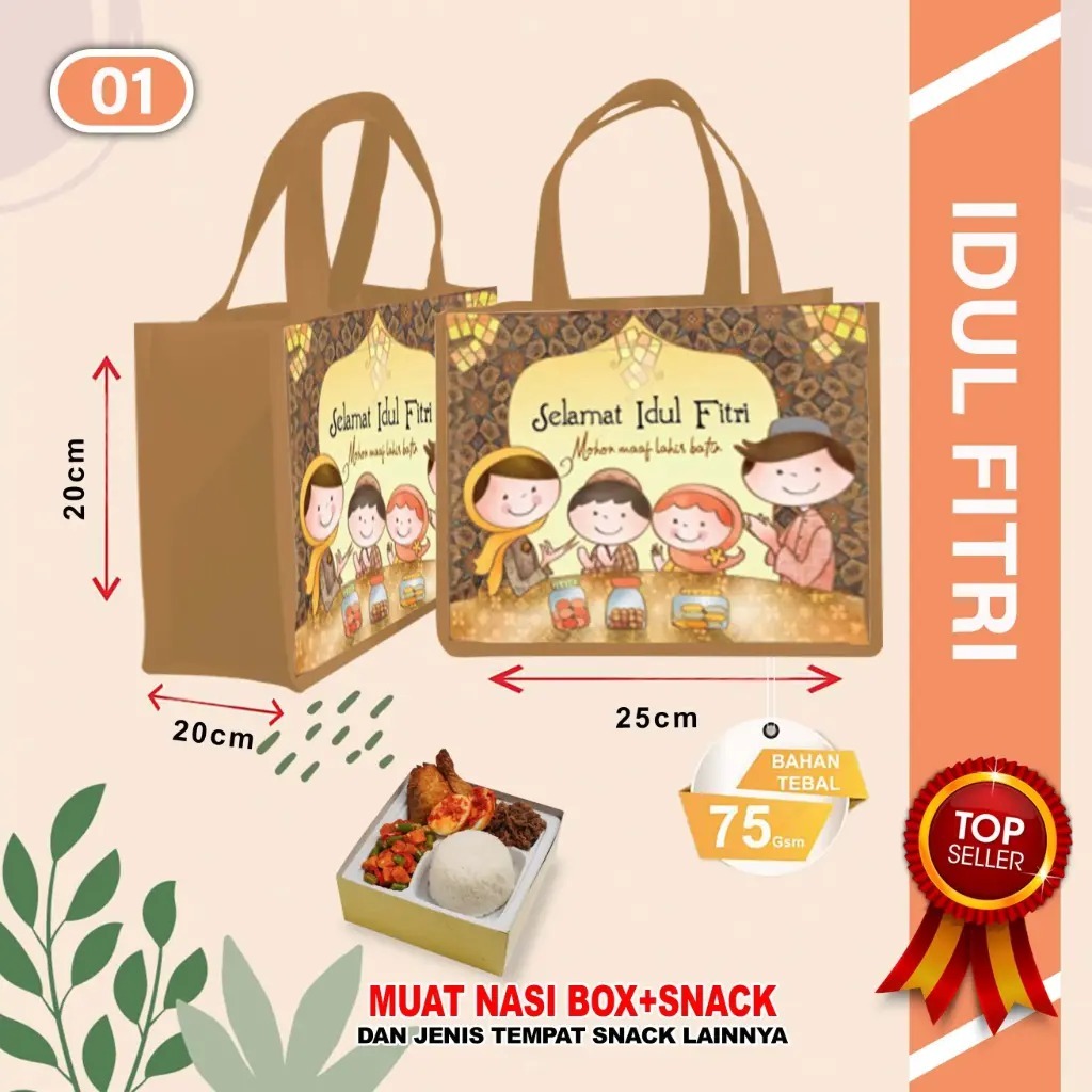TERMURAH TAS GOODIE BAG PARSEL LEBARAN IDUL FITRI BESAR DAN TEBAL  / TAS PARSEL LEBARAN IDUL FITRI M