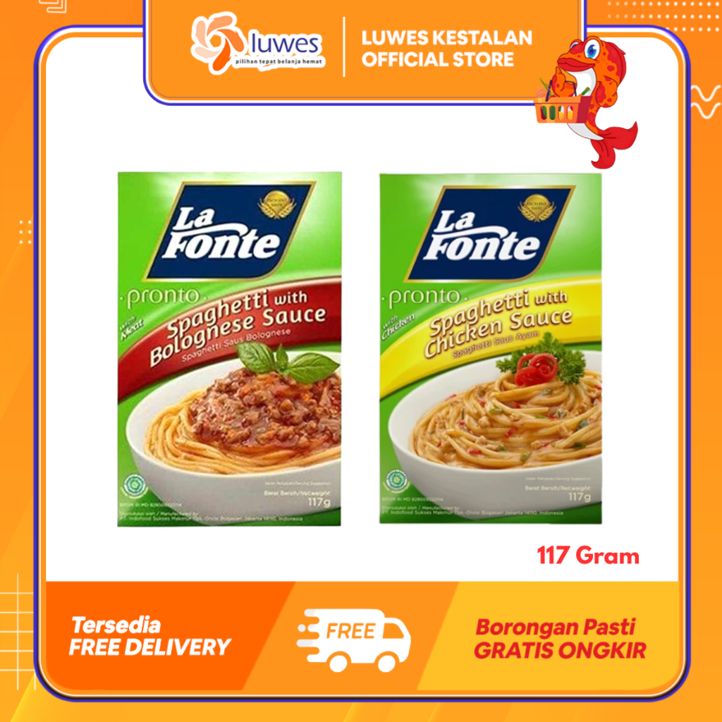 (LUWES) La Fonte Spaghetti Bolognese / Chicken 117 Gram | Spageti La Fonte Pasta Instan | La Fonte S