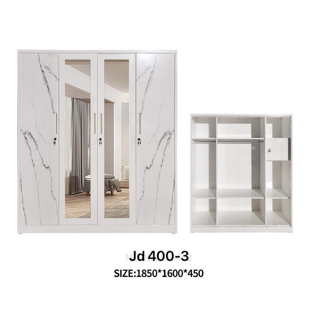 Lemari pakaian plat besi 3/4 pintu buka