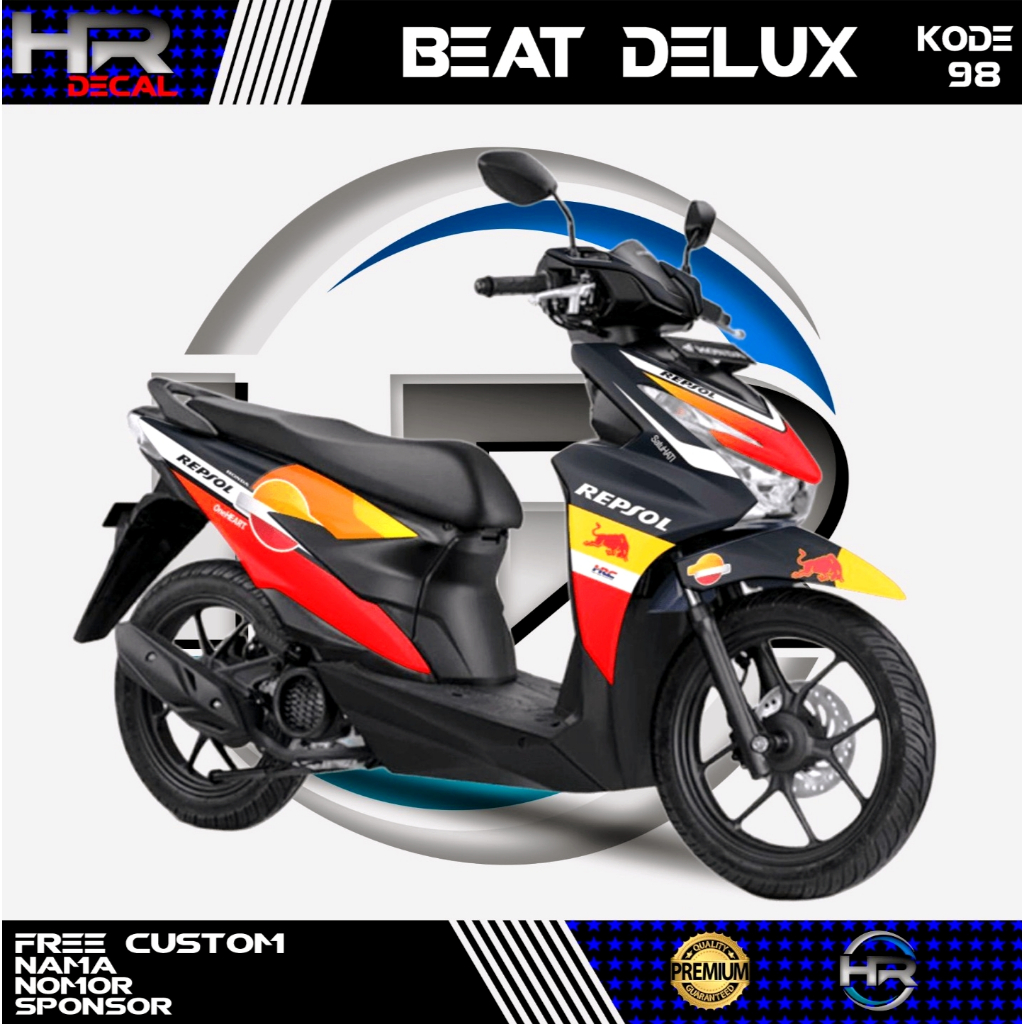 Decal Motor Honda Beat Desian Red Bull Full Body Premium Quality