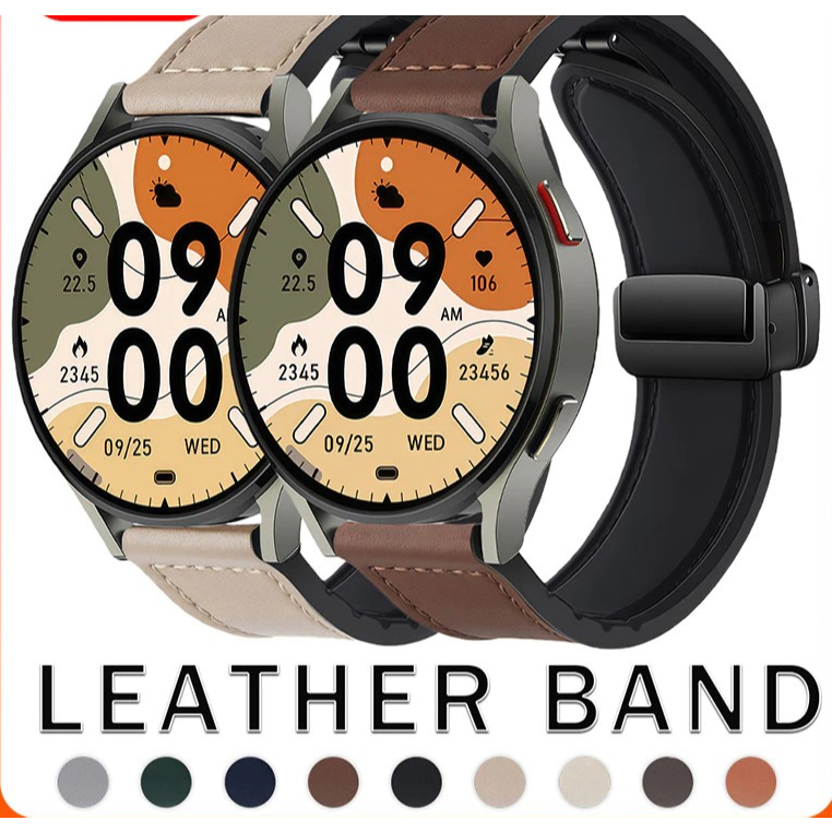 NEW - Quick Release Silicone +Leather Strap for Samsung Galaxy Watch 7/FE/6 Classic/6/5/4/4 Classic/