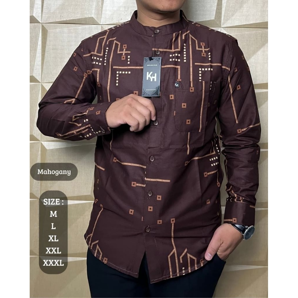 Baju kameja Koko Pria lengan panjang kemko dewasa KH katun premium terbaru
