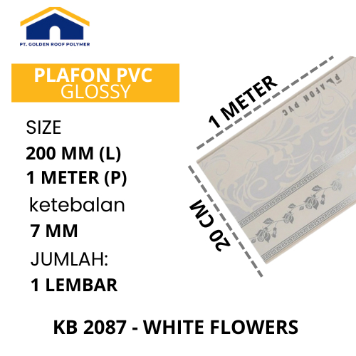 GOLDEN Plafon PVC 1 Meter Perbox GOLDEN-WHITE ROSE  / Plafon PVC Minimalis