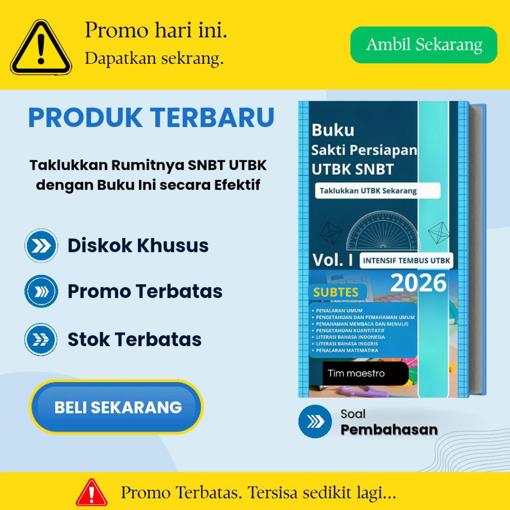 Buku Taklukkan UTBK SNBT | TPS & Literasi | Soal dan Pembahasan Intensif | Naik Skor Lolos PTN
