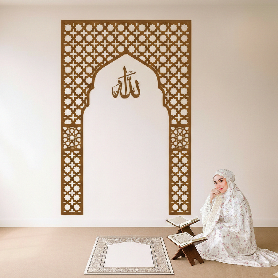 [BANYAK PILIHAN ] Mihrab Masjid&Mushola AM-5 Bahan Playwood Lafadz Allah