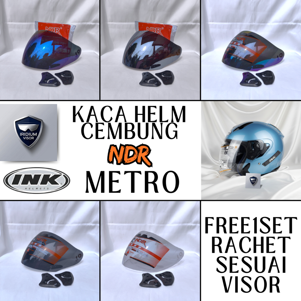 Kaca Helm INK METRO Visor Helmet CEMBUNG venom open ink centro 2 metro2 NDR helmet iridium murah