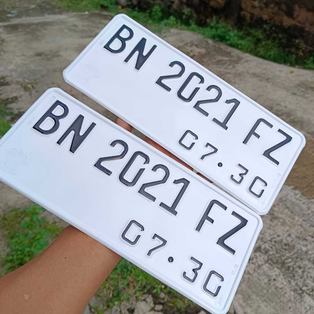 BIKIN PL4T N0M0R MOTOR STANDAR PUTIH FONT TERBARU LOGO ASLI