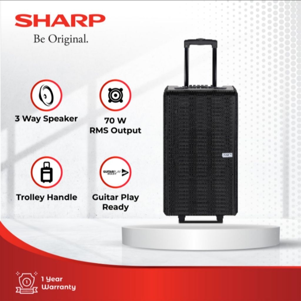 BATAM - SHARP CBOX TRB15MBS TRB12MBS professional battery speaker system bluetooth trolley 12 - 15 i