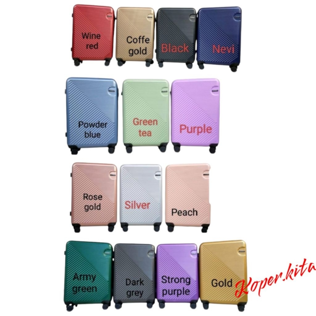 Koper / Luggage Fiber Polo 20 Inch / 24 Inch SET Roda Putar 360 Derajat Travelling Kain Sekat