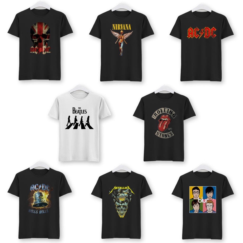 KAOS NEW STATES APPAREL SABLON DTF DISTRO BAND SATUAN 24S 7280 LENGAN PANJANG THE BEATLES NIRVANA AC