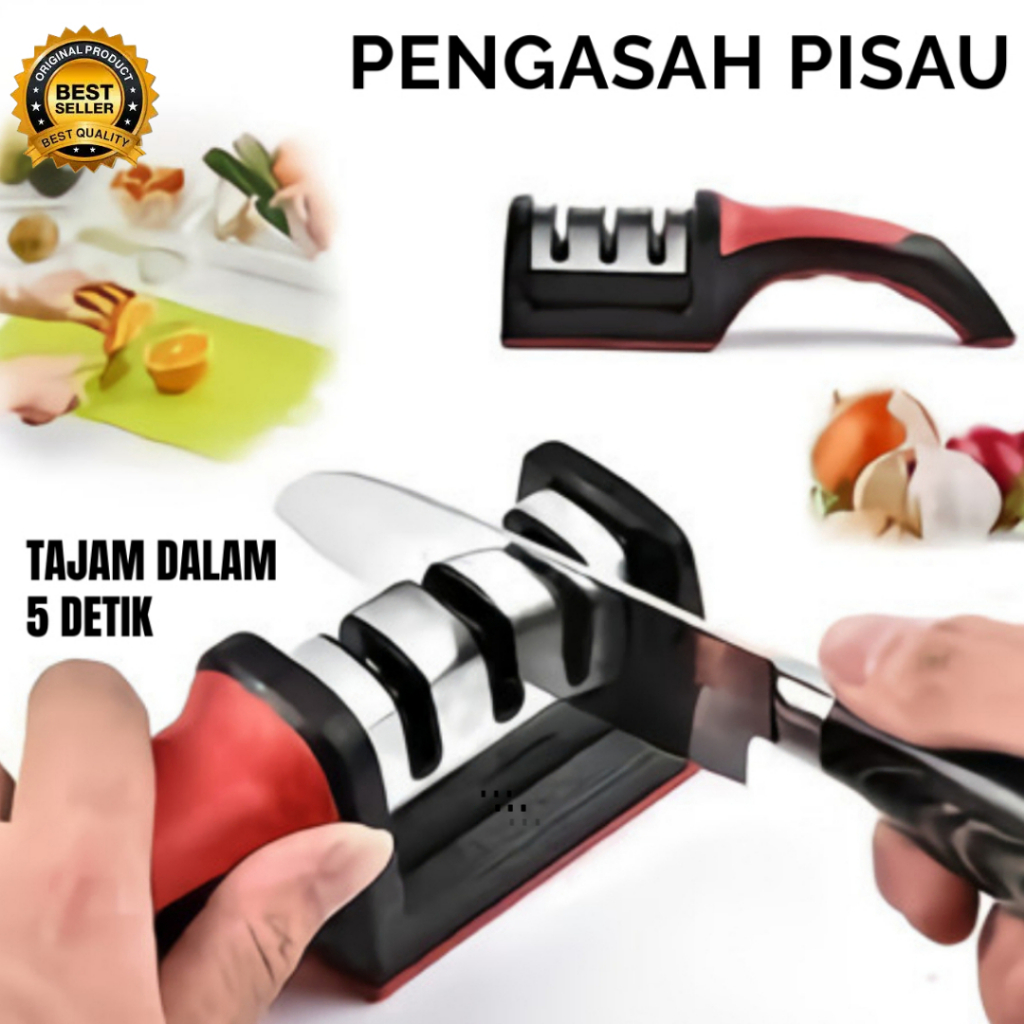 Pengasah gunting pisau 3 in 1 Asahan Pisau Asah Stainless steel dapur/ Asahan pisau 3in 1 TERBAIK BE