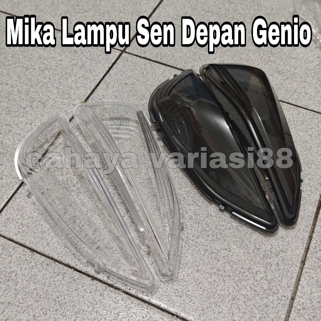 Mika Lampu Sen Sein Depan Motor Genio Cbs Iss Warna Bening Smoke Gelap