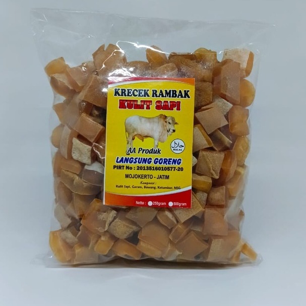HAPPY GROSIR Krupuk Rambak Mentah 500gram /Kerupuk Kulit Sapi Terbaru Kotak / Kerupuk Dorokdok Menta