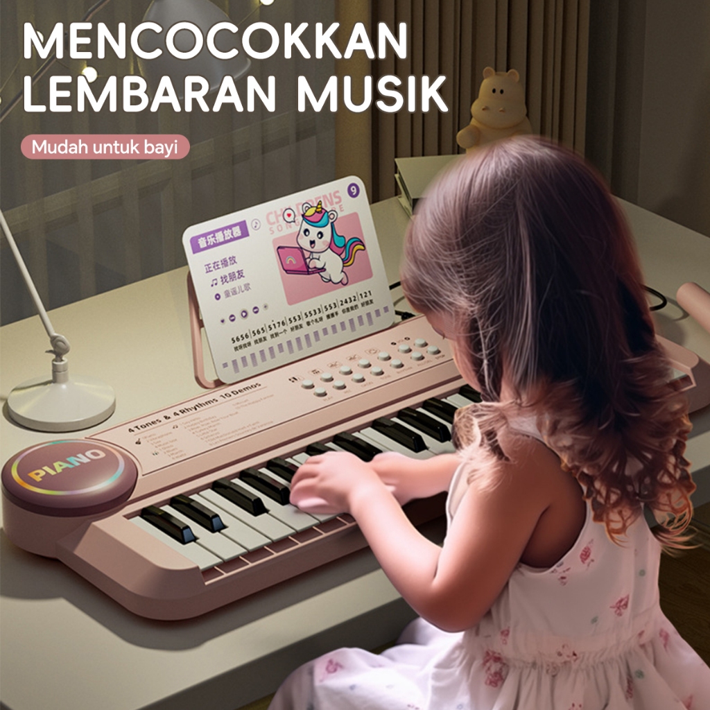Mainan Piano Anak Elektronik 37 Keys Digital Elektronik Piano Mic Keyboard Mainan Music Anak Edukasi Awal Untuk