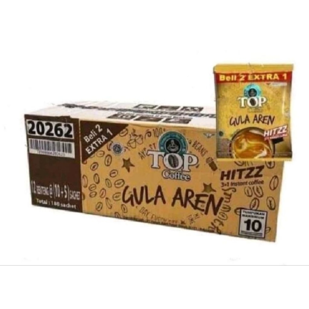 1karton top coffee gula aren hitzz top kopi gula aren 1dos