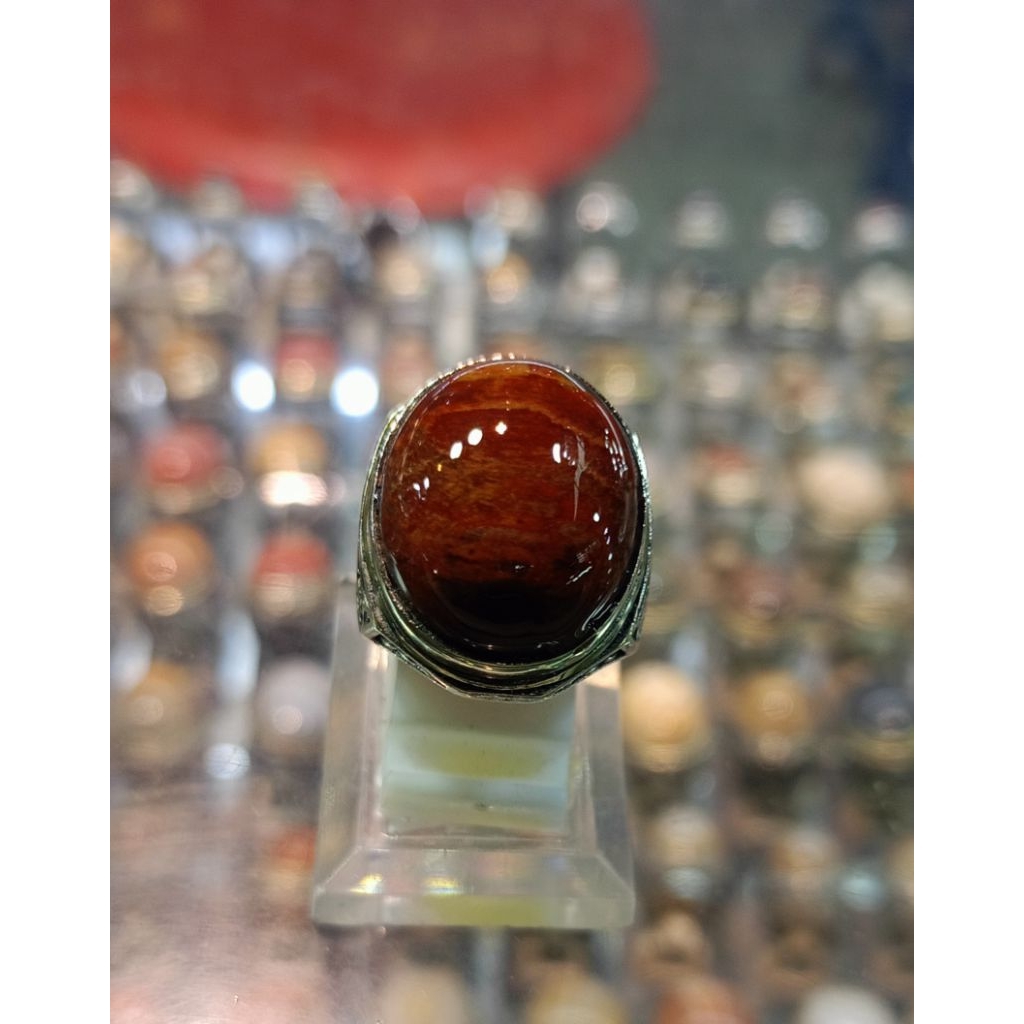 Cincin Fosil Kelor merah(Natural)