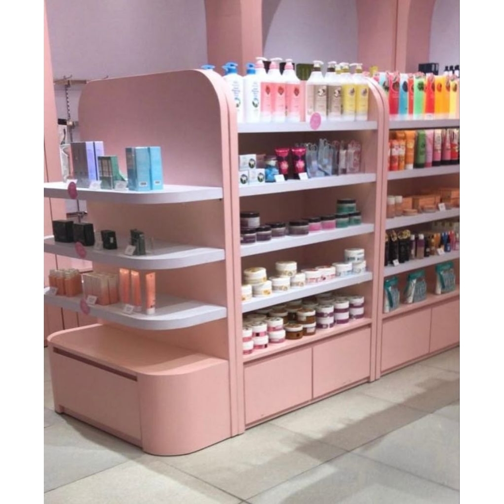 Rak Display Kosmetik Rak Toko Skincare
