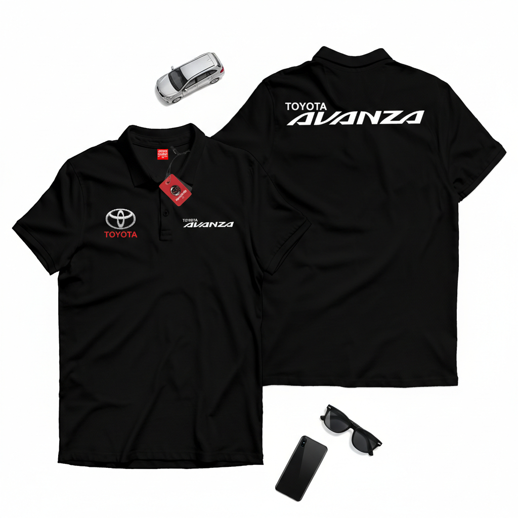 GILAN Poloshirt Polo Shirt Kaos Kerah Mobil Toyota Avanza Logo Otomotif Premium Rapi,Sporty & Nyaman