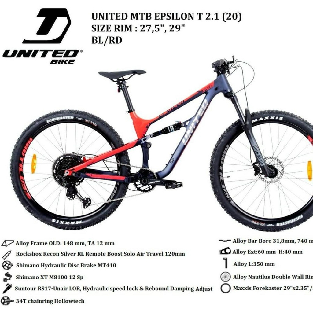 Sepeda Gunung - Mountain Bike MTB UNITED EPSILON T2.1 NEW BNIB ORIGINAL 100%