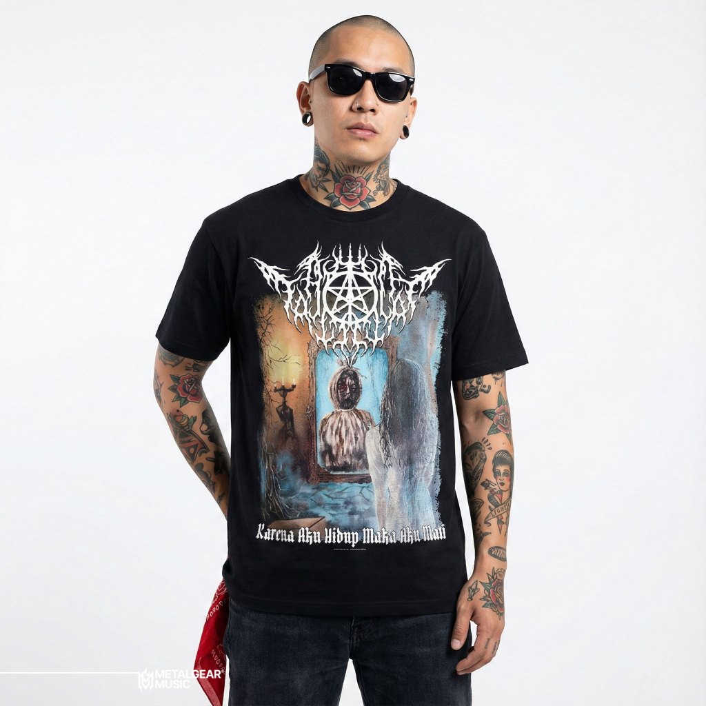 Metalgear Music 100% Cotton Baju Kaos     Tshirt Tahlilan - Maka Aku Mati MG Katun - Rilisan Metalge
