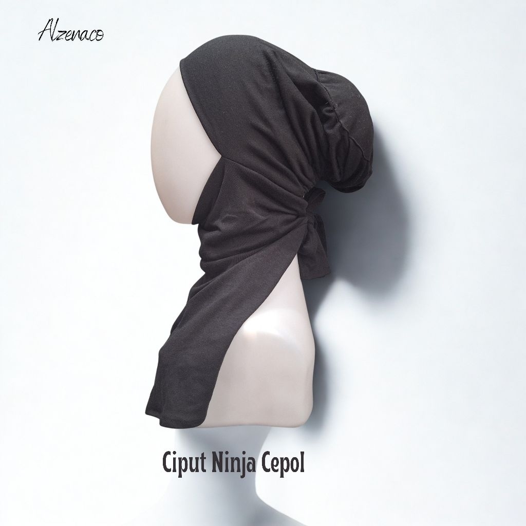 Ciput Ninja Cepol/Dalaman Kerudung Cepol Warna Hitam