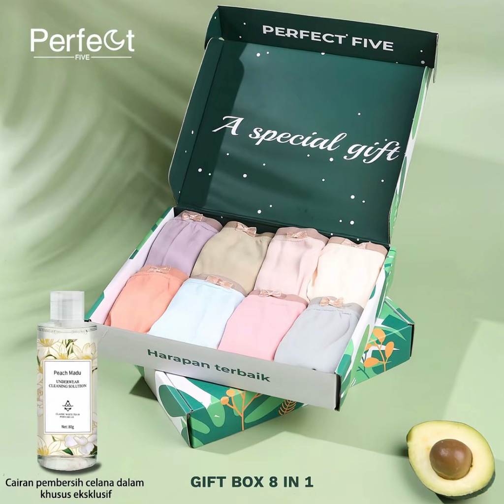 Perfect Five Celebrity 8In1 celana dalam Premium wanita Antibakteri CD Japan Cewek Dekorasi Renda Ka