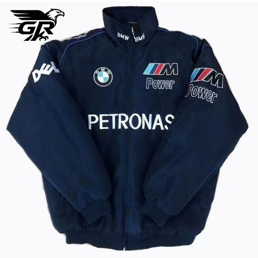 GR Jaket BMW F1 Bomber Unisex Baju Olahraga Windproof Cozy Korean Style Jeket Varsity Pria Bordir Pr