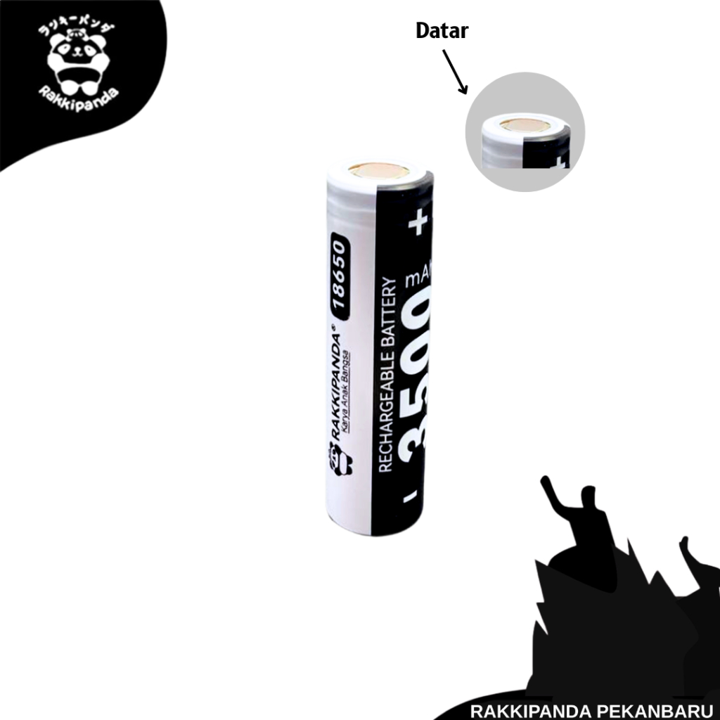 Rakkipanda Cas 18650 Flat Top & Button Top 3500mAh