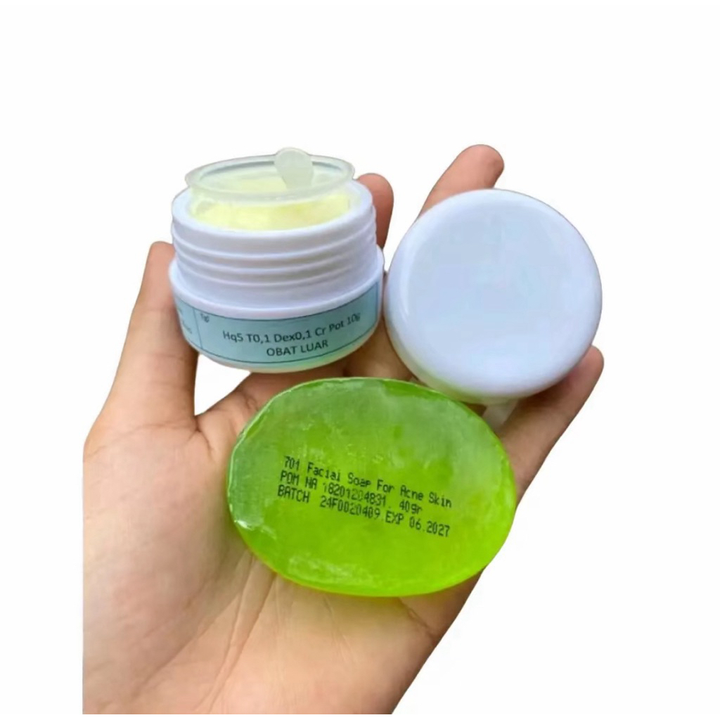 Cream malam flek + sabun hijau oval