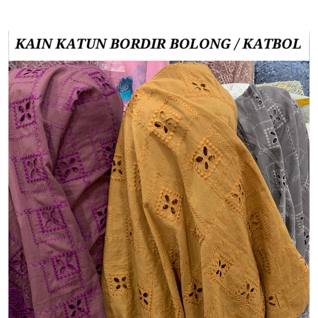 bahan kain katun bordir bolong /katun bordir bolong import