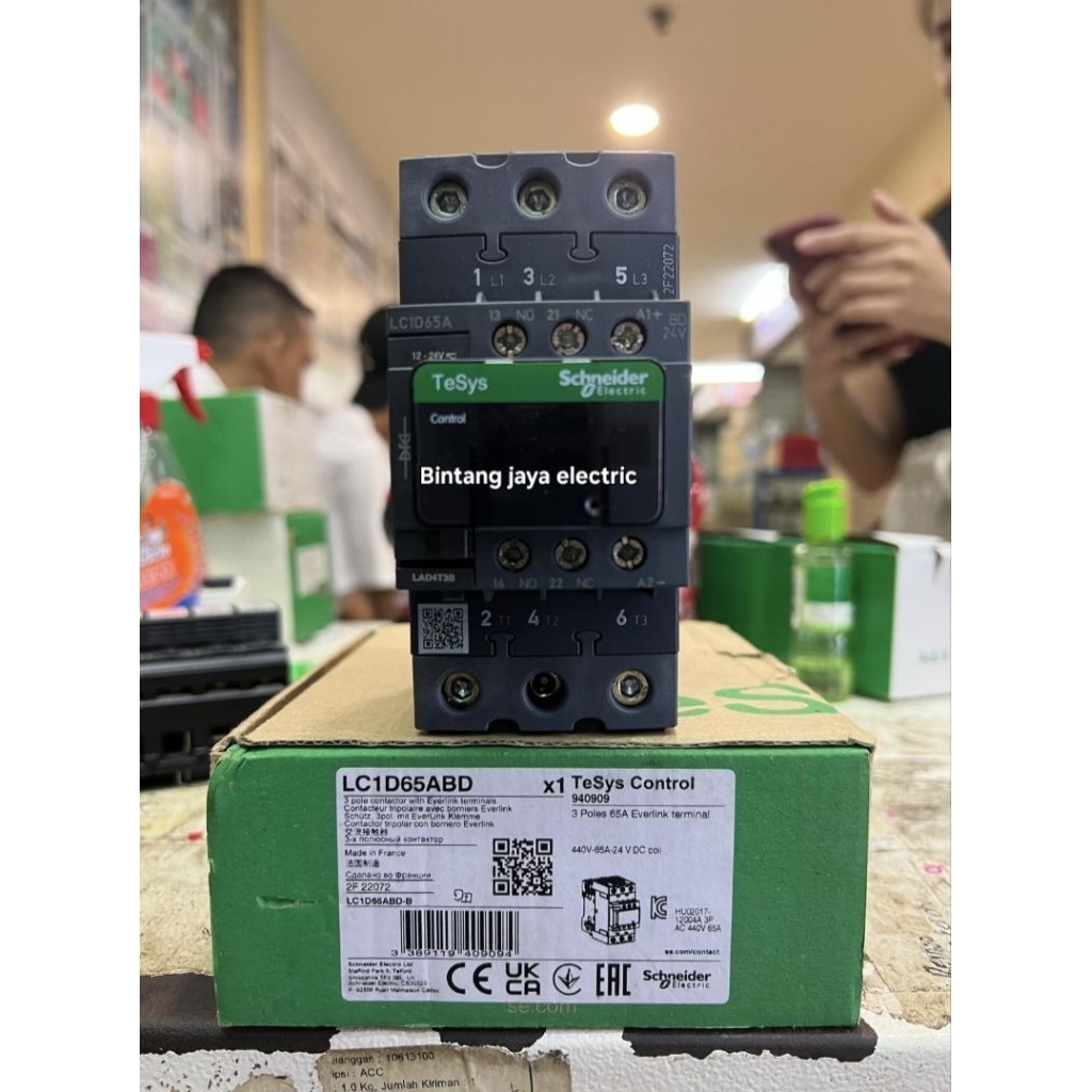 Contactor Kontaktor Schneider LC1D65ABD Coil 24VDC LC1D65ABD ORIGINAL SCHNEIDER