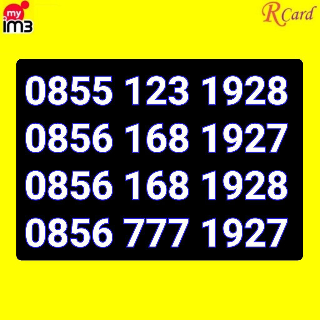 Perdana Nomor Cantik Indosat Im3 11 Digit ilufa Tahun Persebaya Persija 123 168 188 777 1927 1928 19