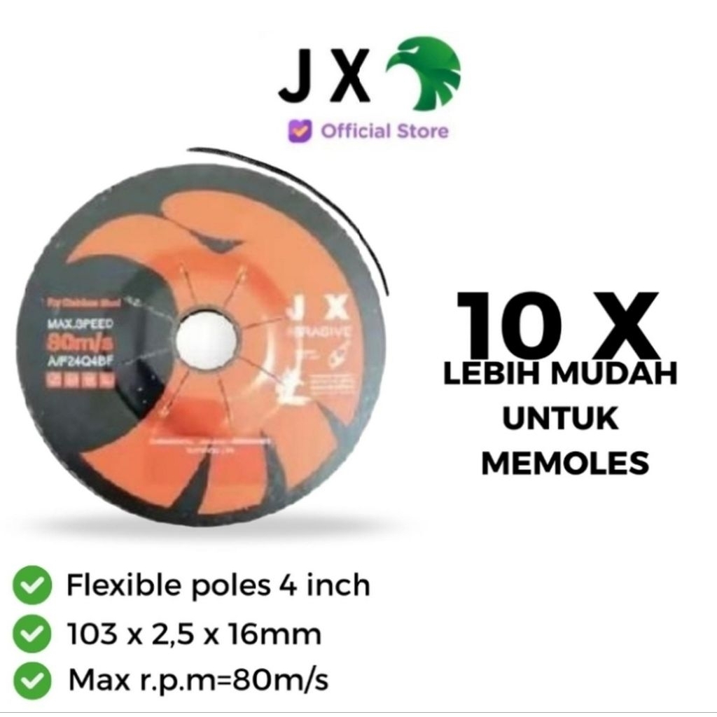 Mata Batu Gerinda Flexible Poles Stainless 4 Inch JX Flexible Poles Gerinda