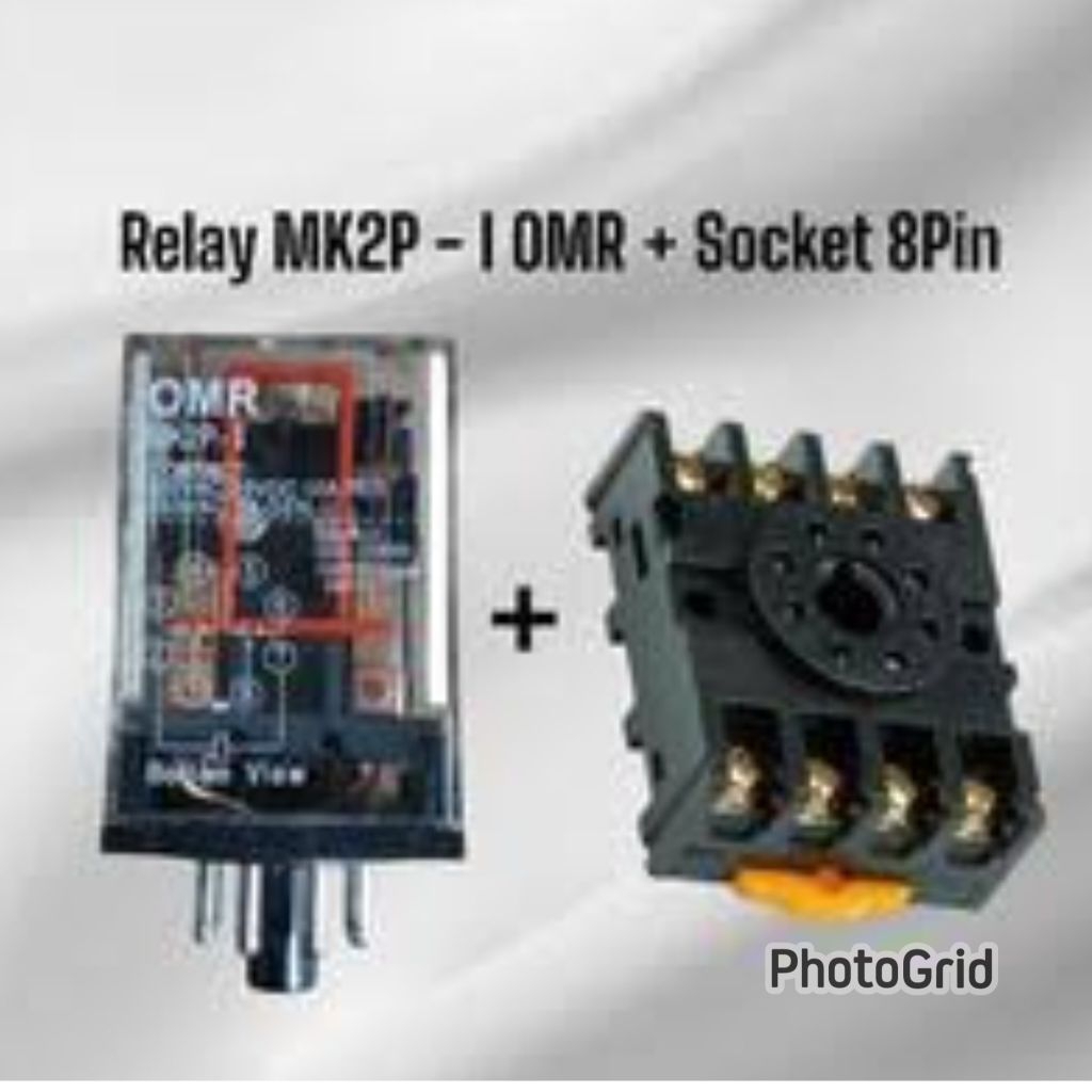 Relay Omron Omr 8kaki 8 kaki / Socket Bulat AC 220v 220 v + socket bulat