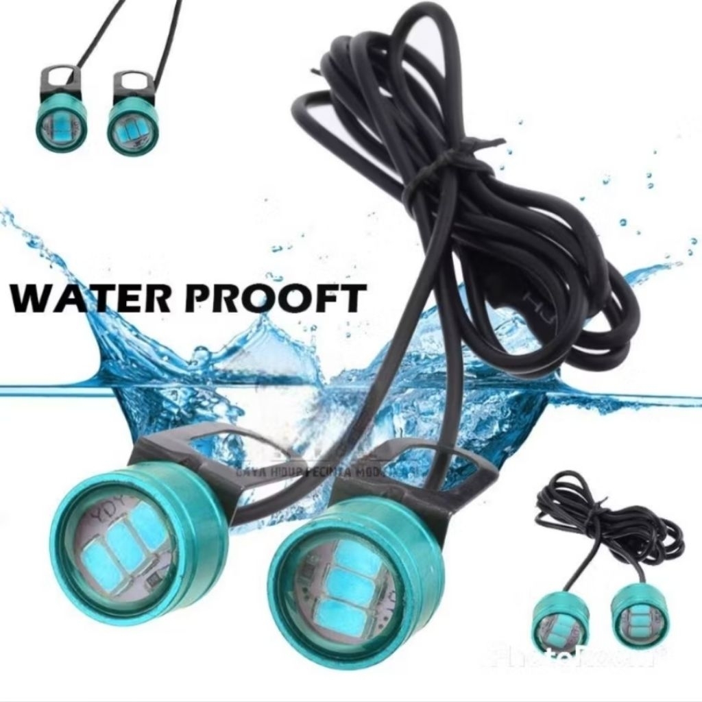 Lampu LED Mata Elang Strobo Flash Mobil Motor 3 Mode