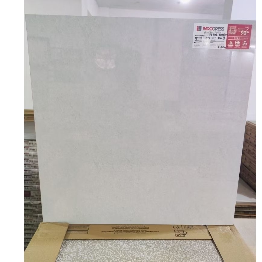 Granit lantai kilap Indogress Crystal White GP 60x60 kwC/Dus