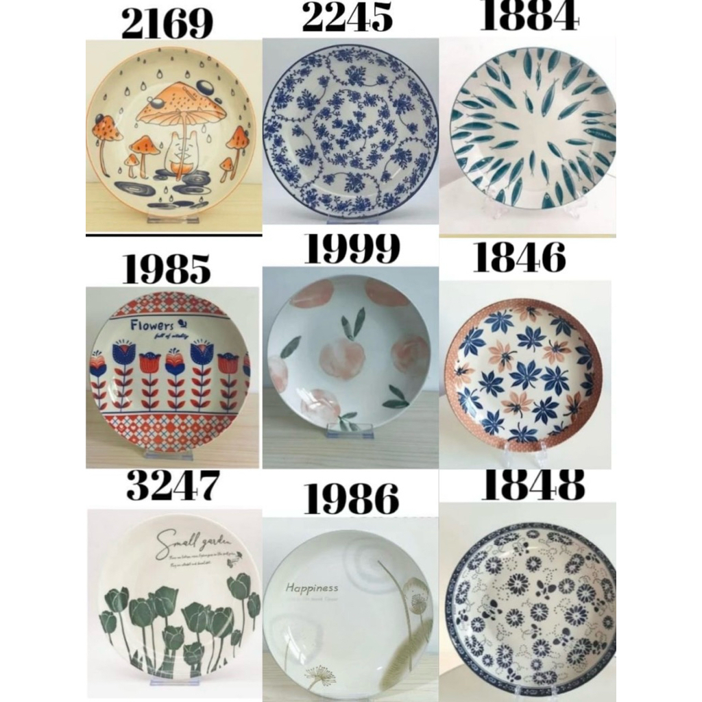 piring keramik motif D 8” (20cm) harga termasuk packing kayu piring keramik souvenir