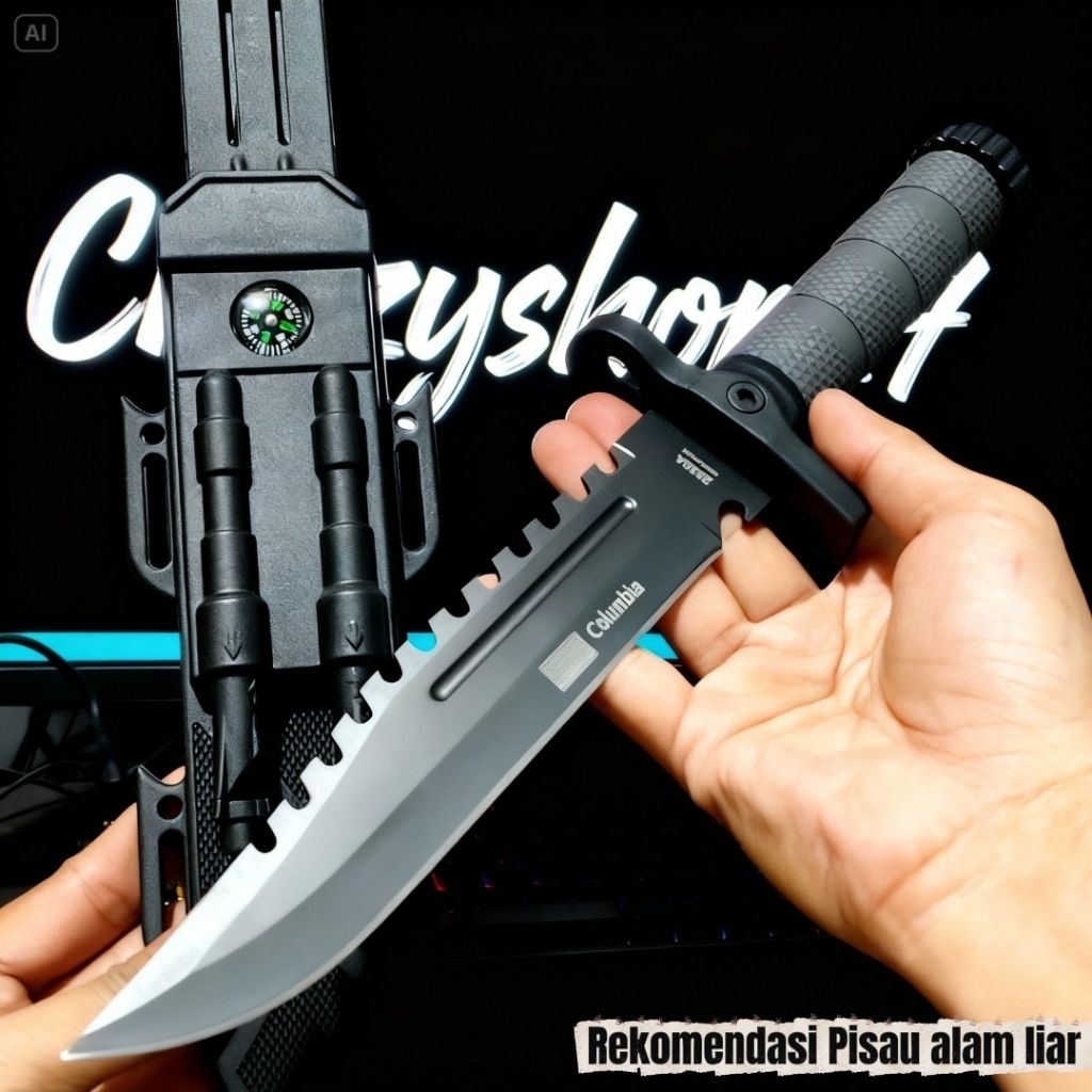 Pisau Survival Alam Liar Fitur Lengkap 2538A / Survival kit