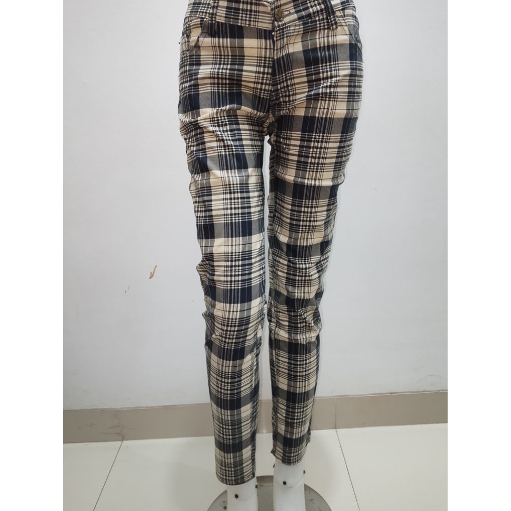 celana Skinny Motif kotak kotak remaja - celana panjang wanita motif berkotak