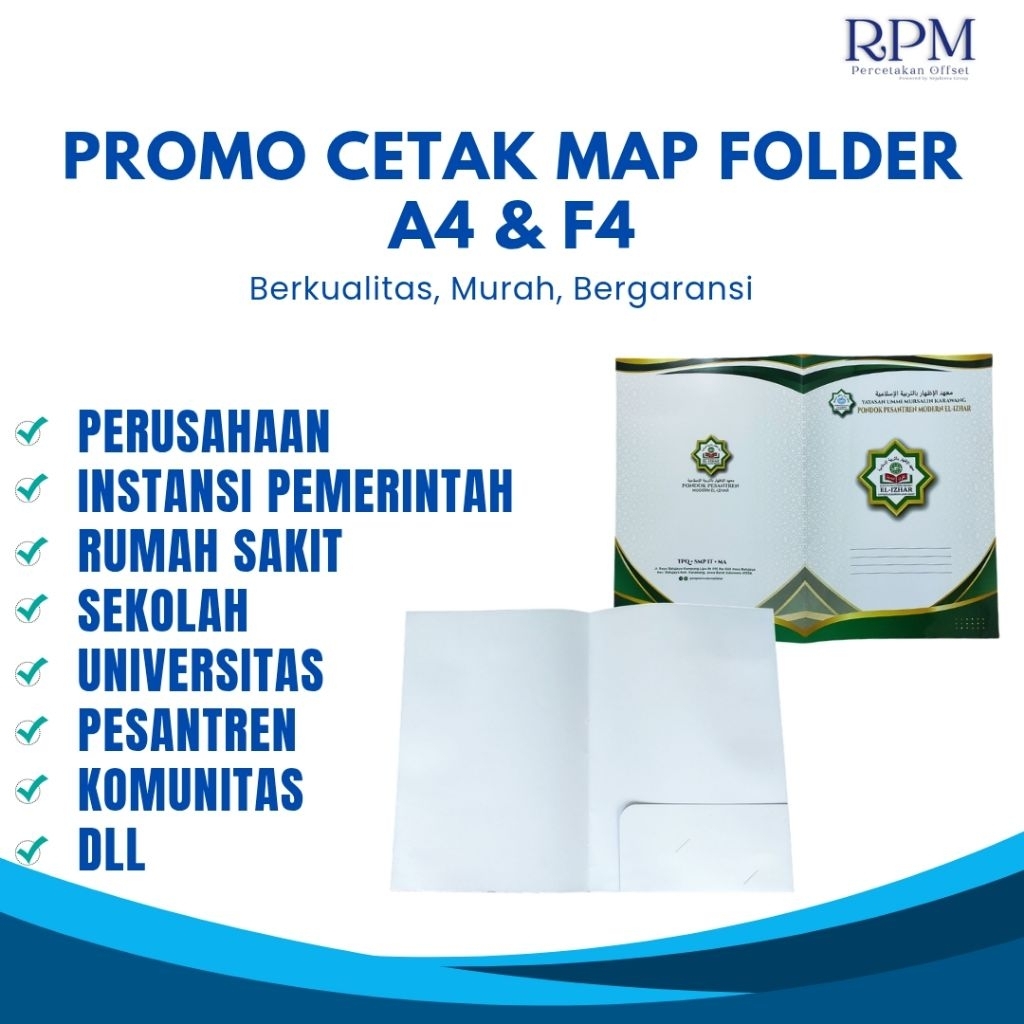 Cetak Map Folder Custom Ukuran F4 & A4 | Kertas Art Carton 260/310gr