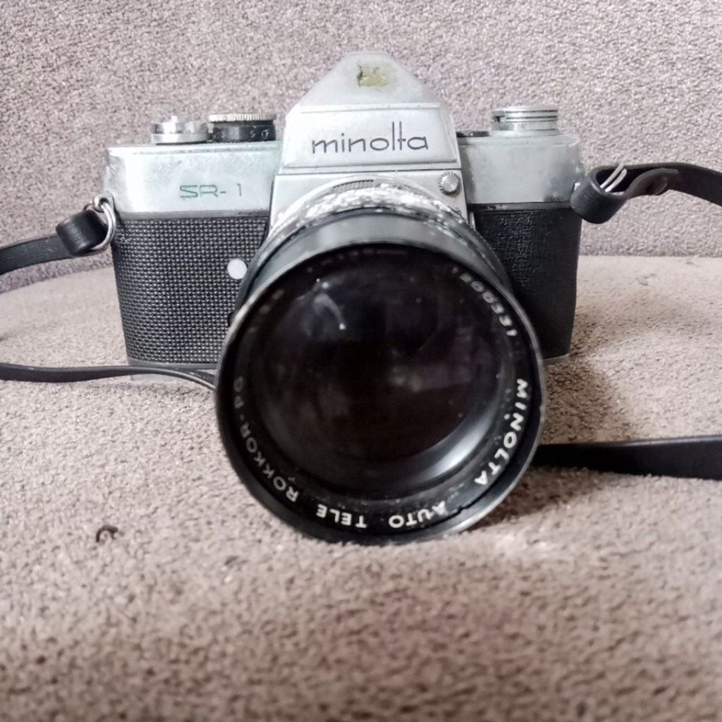 kamera + lensa minolta jadul (junk)  panjangan