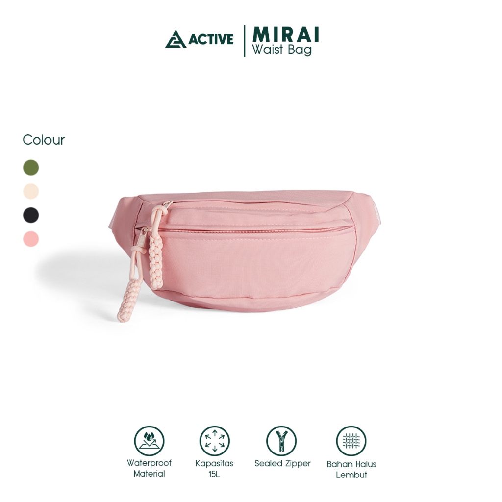 ACTIVE MIRAI HANA Waist Bags Tas Selempang Water Resist Carry On Puffy Chest Bags Zipper