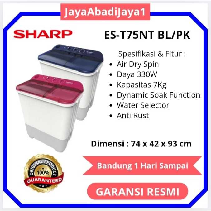mesin cuci Sharp 2 tabung es-t75 mesin cuci 7kg