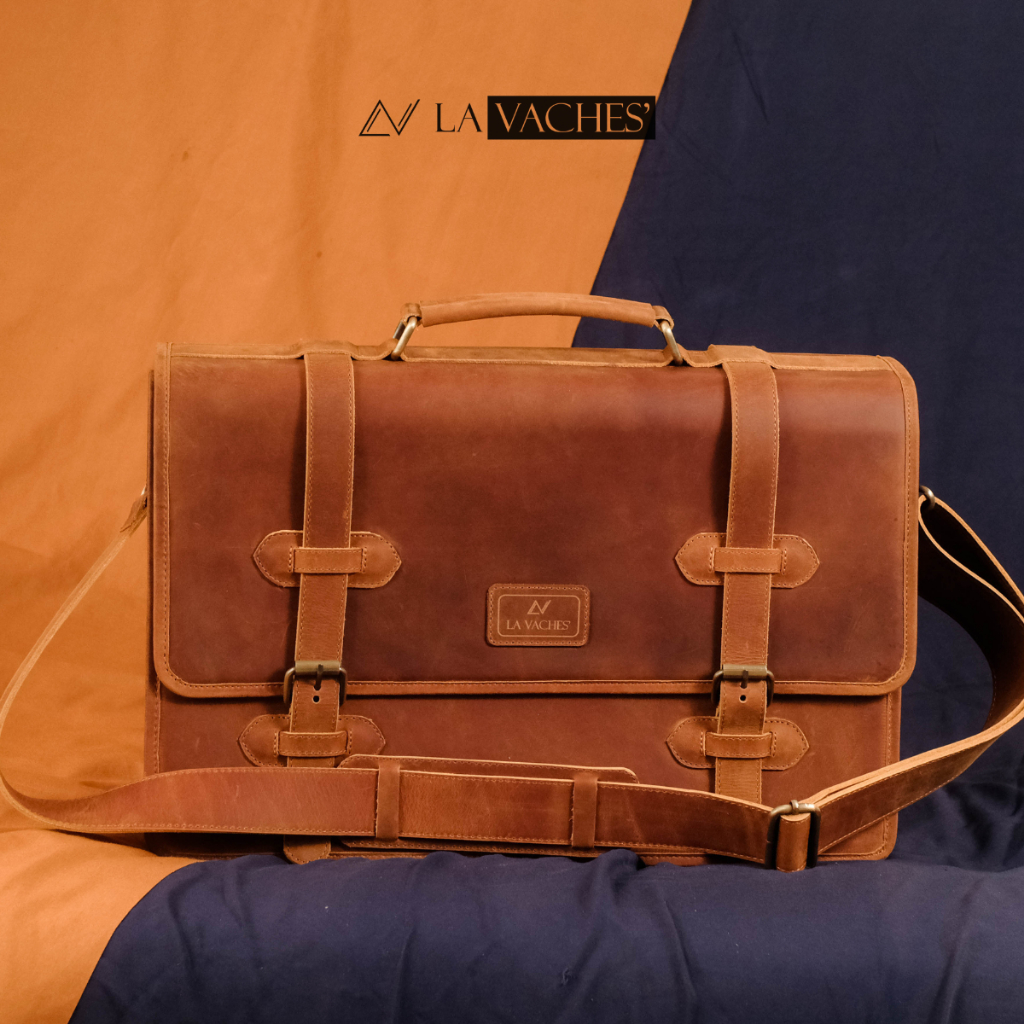 Lavaches - Postman Bag Muat Laptop Untuk Pria Kulit Asli - Sadhara